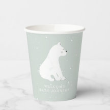 Baby Polar Bear Cub Winter Blue Baby Shower