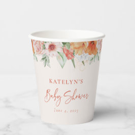 Vasos De Papel Baby Shower acuarela de primavera para Chicas