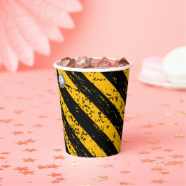 Vasos De Papel Baby Shower amarillo y negro de construcción