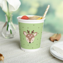 Vasos De Papel Baby Shower, Animales del Bosque