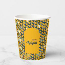 Vasos De Papel BABY SHOWER Aqiqah azul amarillo BASTANTE