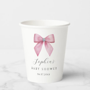 Vasos De Papel Baby Shower Arco Rosa 