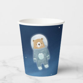 Vasos De Papel Baby Shower astronauta de oso espacial azul