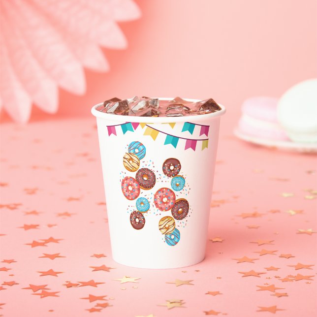 Vasos De Papel Baby Shower: Bebé Donut moderno rompe bóvedas (Subido por el creador)