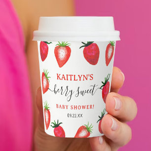 Vasos De Papel Baby Shower Berry Sweet Strawberry