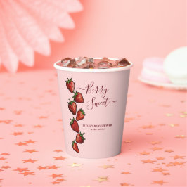 Vasos De Papel Baby Shower Berry Sweet Strawberry Hearts