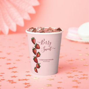 Vasos De Papel Baby Shower Berry Sweet Strawberry Hearts