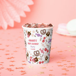 Vasos De Papel Baby Shower blanco dulce y salado