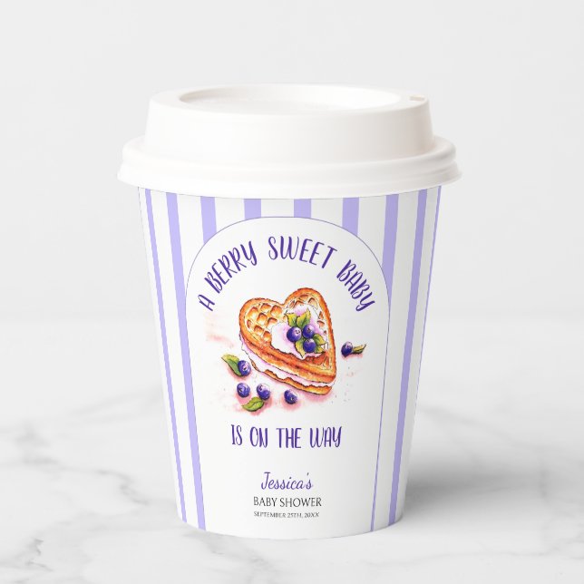 Vasos De Papel Baby Shower Blue Berry Sweet Fall (Anverso)