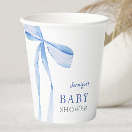 Vasos De Papel Baby Shower Blue Bow Boy