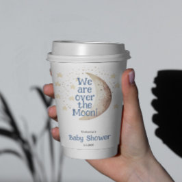 Vasos De Papel Baby Shower Blue Boy Moon
