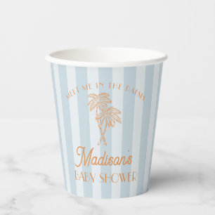 Vasos De Papel Baby Shower Blue Palm Spring Pastel Beach