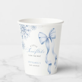 Vasos De Papel Baby Shower Blue Snowflake