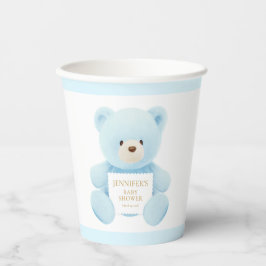 Vasos De Papel Baby Shower Blue Teddy Bear Boy