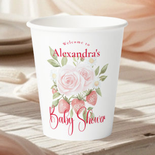 Vasos De Papel Baby Shower Bosque de Fresa