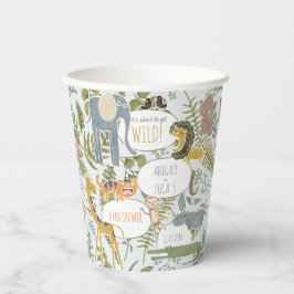 Vasos De Papel Baby Shower botánico de animales salvajes de Safar