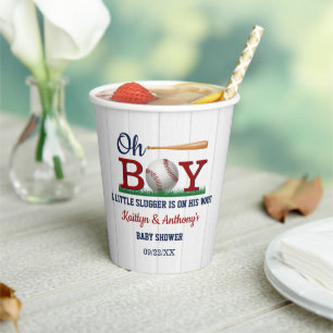 Vasos De Papel Baby Shower Boys de Béisbol