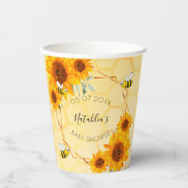 Vasos De Papel Baby Shower bumble abejas girasoles patio trasero