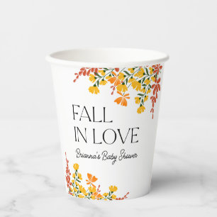 Vasos De Papel Baby Shower Cae Enamorada Floral De Otoño