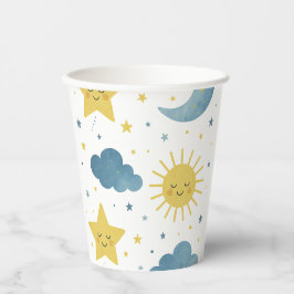 Vasos De Papel Baby Shower Celestial Sun, Moon & Stars