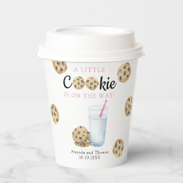Vasos De Papel Baby Shower Chica de leche y cookies