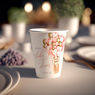 Vasos De Papel Baby Shower, Chica De Oro Rosado - ¡Podemos Espera