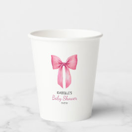 Vasos De Papel Baby Shower Chica de plegado rosado