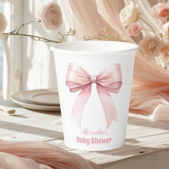 Vasos De Papel Baby Shower Chica de plegado rosado (Subido por el creador)