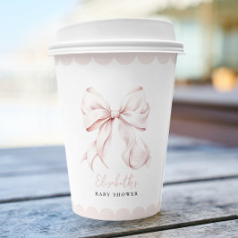 Vasos De Papel Baby Shower Chica de plegado rosado