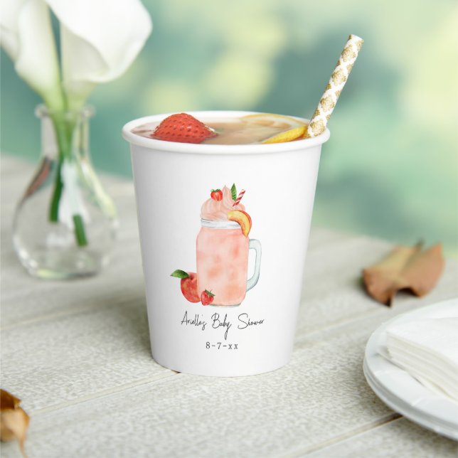 Vasos De Papel Baby Shower Chica de Smoothie de Little Peach (in situ)