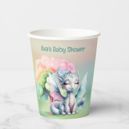 Vasos De Papel Baby Shower Cute Pastel Dragon