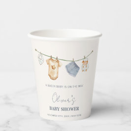 Vasos De Papel Baby Shower Cute Simple Boho Clothesline
