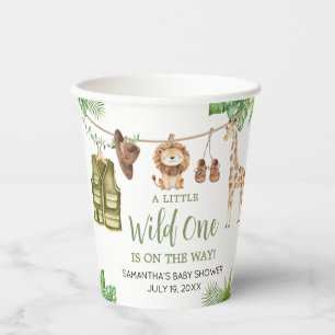 Vasos De Papel Baby Shower de animales de la jungla de safari tro
