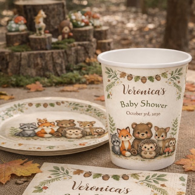 Vasos De Papel Baby Shower de Animales del Bosque (Subido por el creador)