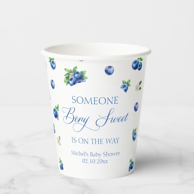 Vasos De Papel Baby Shower de Arándanos (Anverso)
