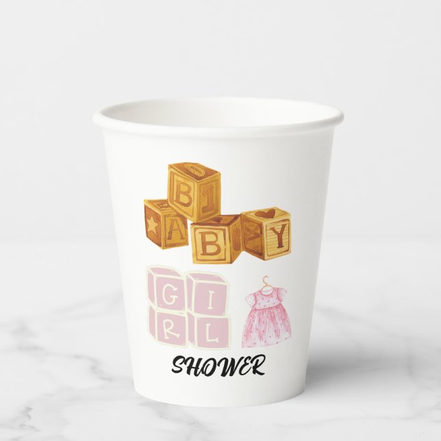 Vasos De Papel Baby Shower de Baby Girl (Anverso)