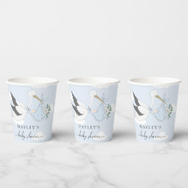 Vasos De Papel Baby Shower de Blue Stork