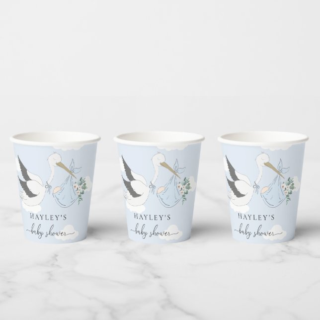 Vasos De Papel Baby Shower de Blue Stork (Multi)