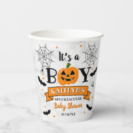Vasos De Papel Baby Shower de calabaza de calabaza de Halloween "