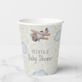 Vasos De Papel Baby Shower De Color De Agua Gris Y Beige