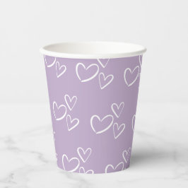 Vasos De Papel Baby Shower de corazones dibujados a mano con lava