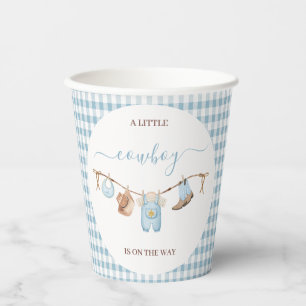 Vasos De Papel Baby Shower de Cowboy Blue Cothesline Brown