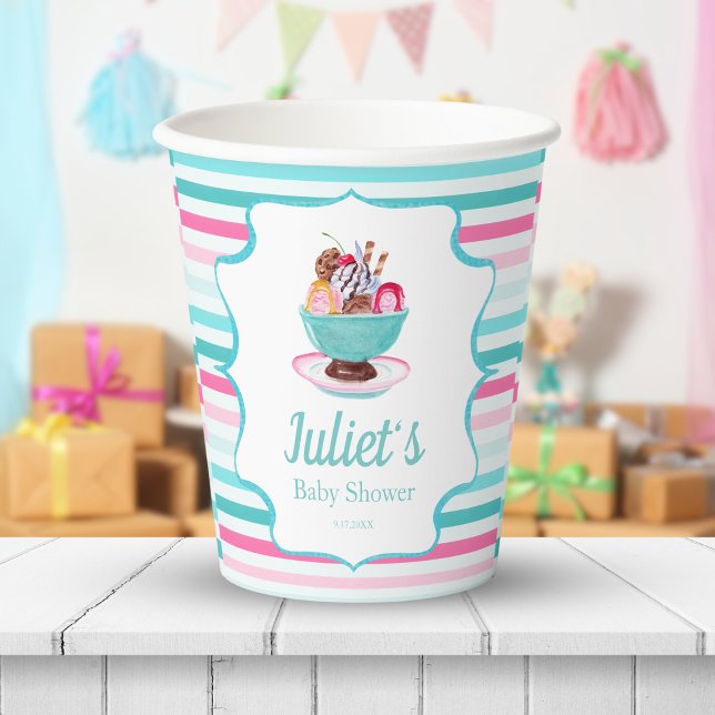 Vasos De Papel Baby Shower de crema de hielo acuática (Subido por el creador)