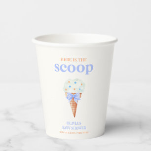 Vasos De Papel Baby Shower de Crema de Hielo de Estrella de Veran