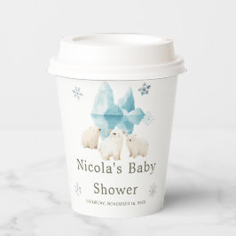 Vasos De Papel Baby Shower de Cute Winter Polar Bears
