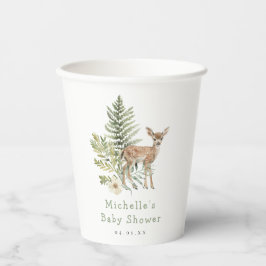Vasos De Papel Baby Shower de Deer de Woodland Watercolor