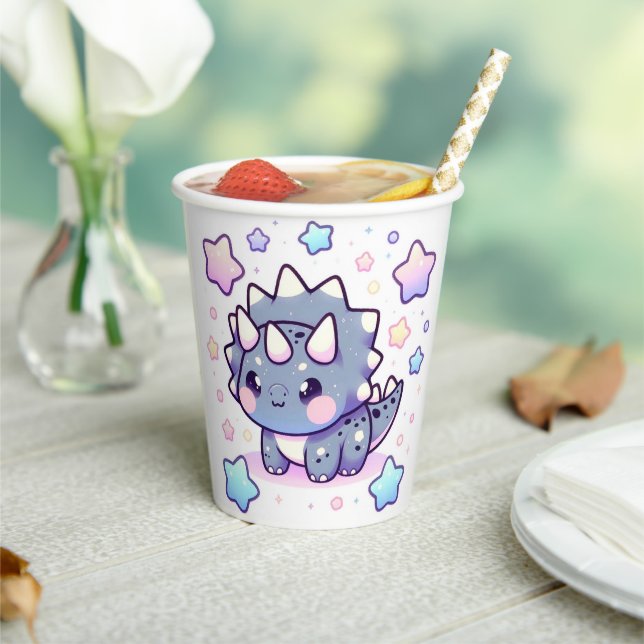 Vasos De Papel Baby Shower de dinosaurios encantados míticos (in situ)