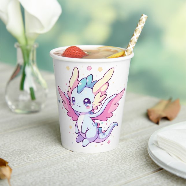 Vasos De Papel Baby Shower de Dragón moderno mítico (in situ)