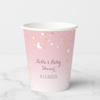 Vasos De Papel Baby Shower de Estrella Rosa Moon