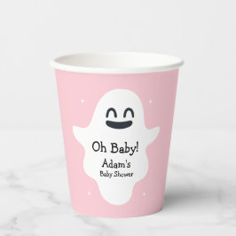 Vasos De Papel Baby Shower de Fantasma Halloween Feliz Rosa